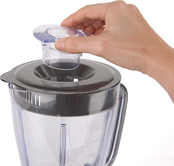 Black & Decker Frullatore con Bicchiere Capacit 1,5 Litri Lame in Acciaio Inox Potenza 500 watt colore Nero Bianco - BXJB500E