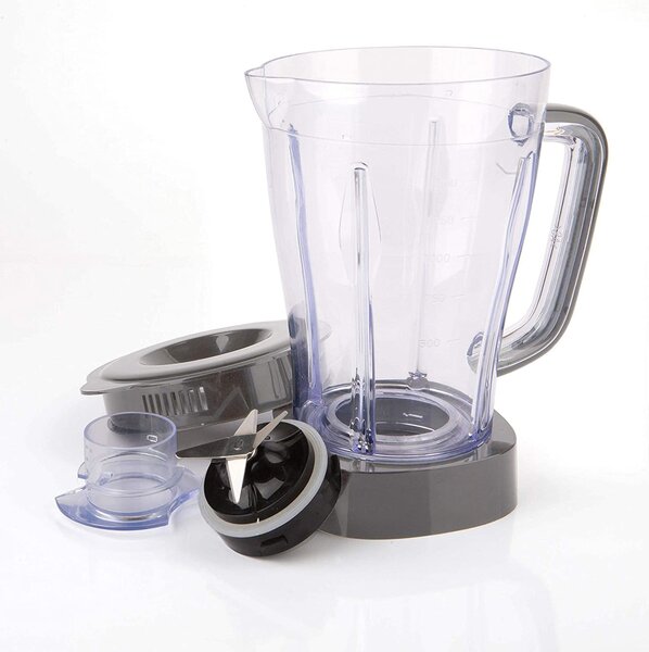 Black & Decker Frullatore con Bicchiere Capacit 1,5 Litri Lame in Acciaio Inox Potenza 500 watt colore Nero Bianco - BXJB500E