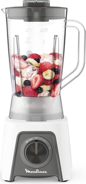 Moulinex Frullatore con Bicchiere Capacit 1,5 Litri Potenza 450 watt Bicchiere graduato colore Bianco - LM2C01 Blendeo +