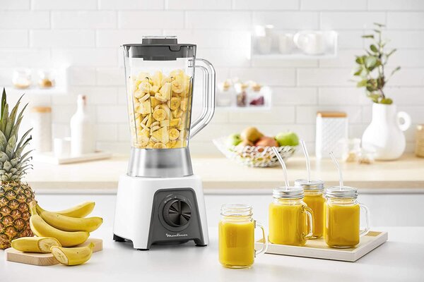 Moulinex Frullatore con Bicchiere Capacit 1,5 Litri Potenza 450 watt Bicchiere graduato colore Bianco - LM2C01 Blendeo +