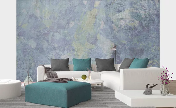 Carta da parati – Art pittura astratta blu