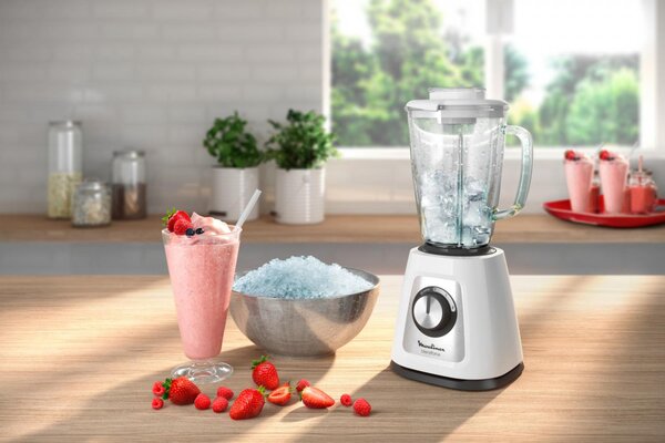Moulinex Frullatore con Bicchiere Capacit 1,7 Litri Potenza 800 watt colore Bianco - LM4351 BlendForce 2
