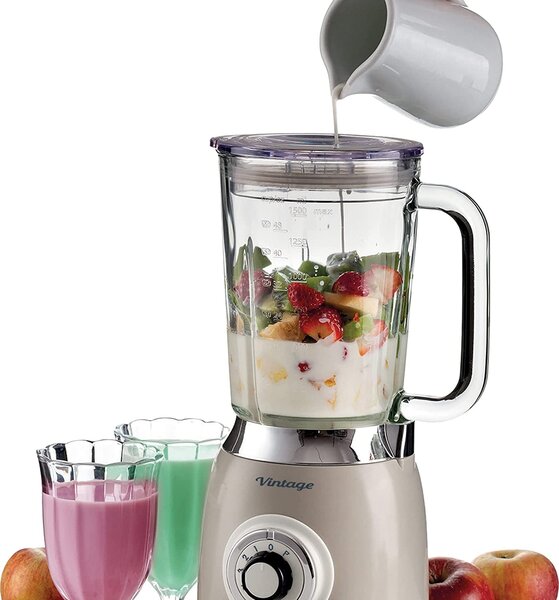 Ariete Frullatore con Bicchiere Capacit 1.5 Litri Potenza 1000 watt Lame Inox Bicchiere graduato colore Beige - 0583/03