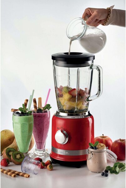 Ariete Frullatore con Bicchiere Capacit 1.5 Litri Potenza 1000 Watt 4 Velocit Funzione Pulse colore Rosso - 0585/00 Moderna