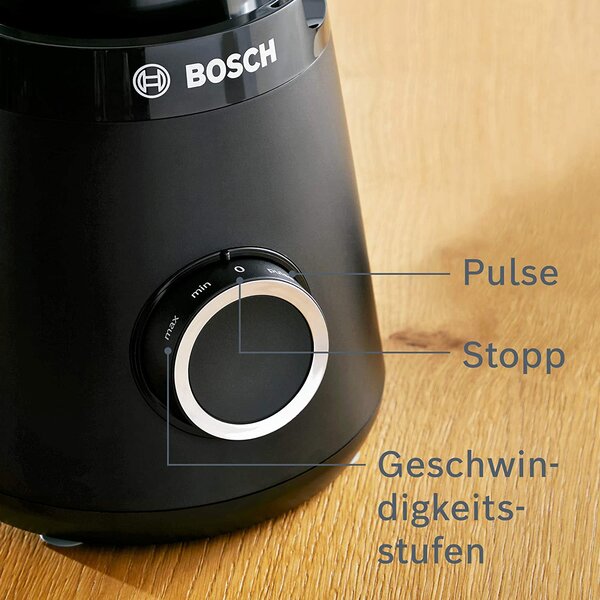 Bosch Frullatore con Bicchiere Capacit 1.5 litri Potenza 1200 watt colore Nero - MMB6141B Serie 4