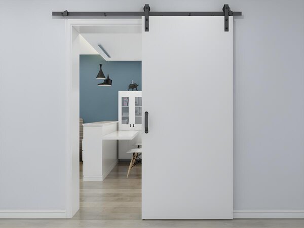 Porta scorrevole esterno muro PVC e MDF H205 cm x L73 cm - VARIN