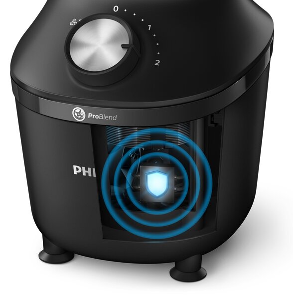 Philips Frullatore con Bicchiere Capacit 2 Litri Potenza 600W colore Nero ProBlend Crush Tech Serie 6000 - HR2291/01