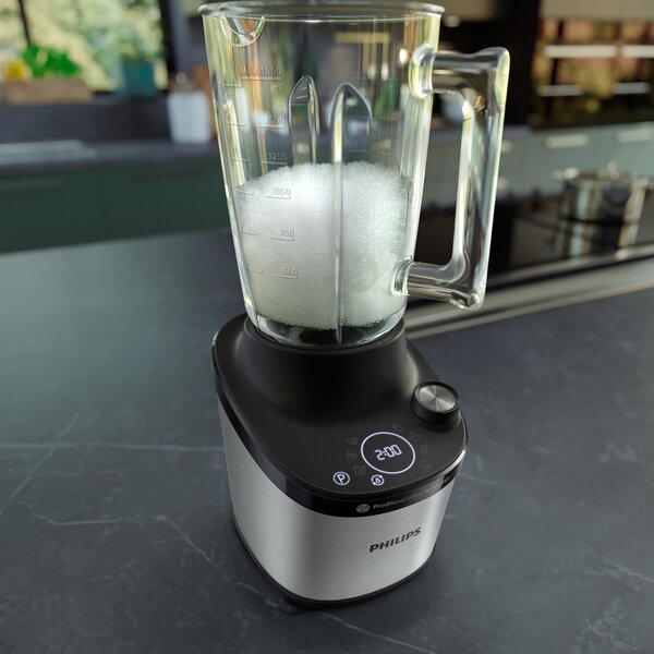 Philips Frullatore con Bicchiere Capacit 2 Litri Potenza 1500W colore Nero/Metallo Serie 7000 - HR3760/00