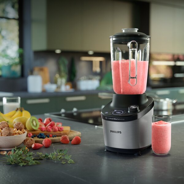 Philips Frullatore con Bicchiere Capacit 2 Litri Potenza 1500W colore Nero/Metallo Serie 7000 - HR3760/00