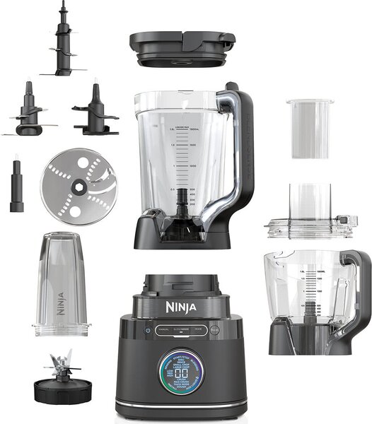 Ninja Frullatore con Bicchiere Capacit 2.1 Litri Potenza 1200 Watt 10 Velocit + Pulse con Accessori colore Nero - TB401EU Detect Power Mixer & Pr