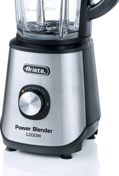 Ariete Frullatore con Bicchiere Elettrico Potenza 1200W 4 Lame in Acciaio colore Silver Power Blender 579 - 00C057900AR0