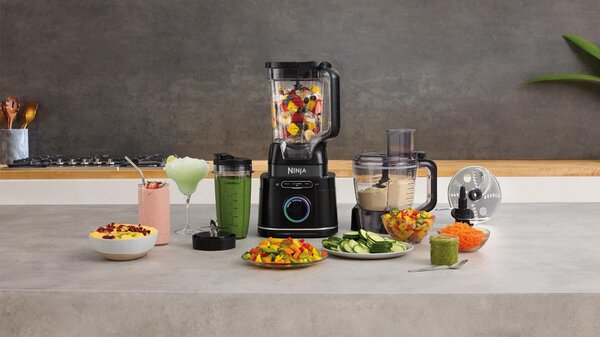 Ninja Frullatore con Bicchiere Capacit 2.1 Litri Potenza 1200 Watt 10 Velocit + Pulse con Accessori colore Nero - TB401EU Detect Power Mixer & Pr