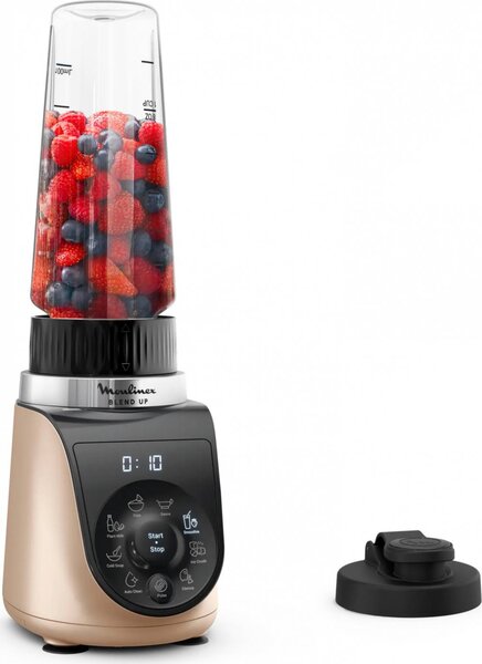 Moulinex OUTLET - Frullatore con Bicchiere Potenza 1000W 8 Velocit Capacit 0,85 Litri colore Nero/Oro Blend Up - LM190AF0