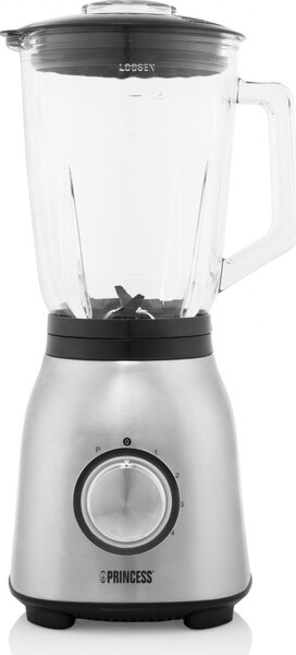 PRINCESS Frullatore con Bicchiere Potenza 1000W Capacit 1,5 Litri con Lame in Acciaio Inox colore Acciaio - 212091