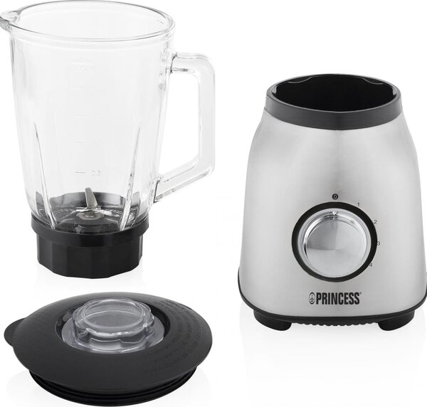PRINCESS Frullatore con Bicchiere Potenza 1000W Capacit 1,5 Litri con Lame in Acciaio Inox colore Acciaio - 212091