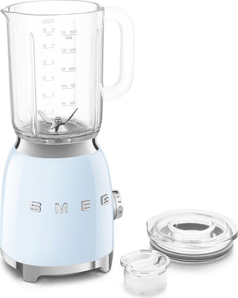 Smeg Frullatore con Bicchiere1,5 Litri Potenza 800 watt Tritaghiaccio colore Azzurro - BLF03PBEU 50's Style