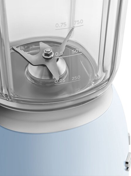 Smeg Frullatore con Bicchiere1,5 Litri Potenza 800 watt Tritaghiaccio colore Azzurro - BLF03PBEU 50's Style