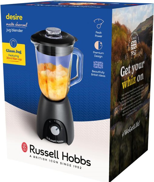 Russell Hobbs Frullatore da Tavolo con Bicchiere 1,5 Litri Potenza 650 Watt colore Antracite - 27121-56 Desire