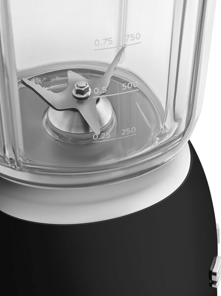 Smeg Frullatore da Tavolo con Bicchiere 1,5 Litri Potenza 800 Watt colore Nero - BLF03BLEU 50's Style