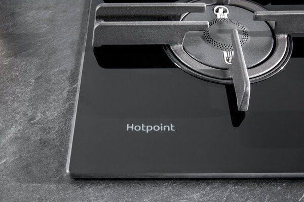 Hotpoint Ariston FTGHG 641 D/HA(BK) Piano Cottura 4 Fuochi a Gas 60 cm (Bruciatore Direct Flame) colore Nero