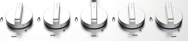 Hotpoint Ariston FTGHL 751D IX Piano Cottura 5 Fuochi a Gas 75 cm Griglie in Ghisa (Bruciatore Direct Flame) colore Inox