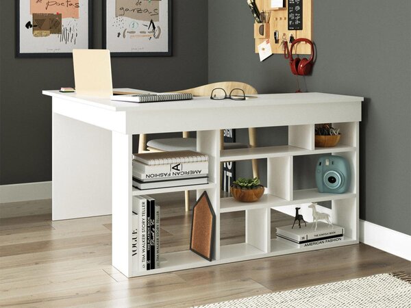 Scrivania angolare con scomparti Bianco - LILEUL