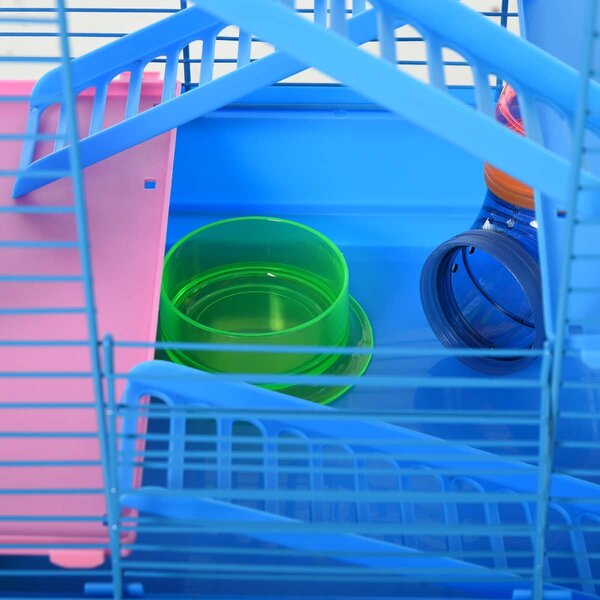 AllMyPets Gabbia per criceti per animali domenstici 5 piani con componenti inclusi blu - D5116D