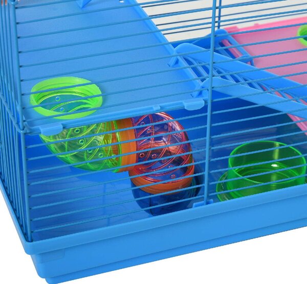 AllMyPets Gabbia per criceti per animali domenstici 5 piani con componenti inclusi blu - D5116D