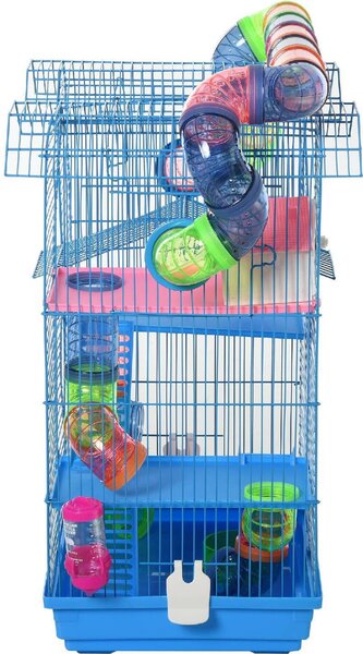 AllMyPets Gabbia per criceti per animali domenstici 5 piani con componenti inclusi blu - D5116D