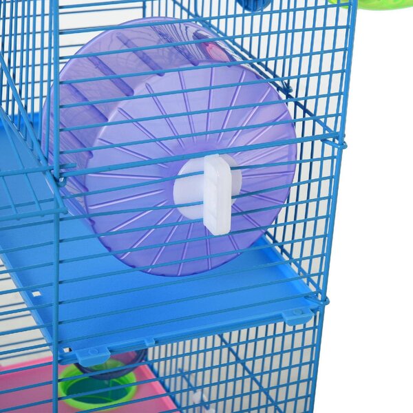 AllMyPets Gabbia per criceti per animali domenstici 5 piani con componenti inclusi blu - D5116D