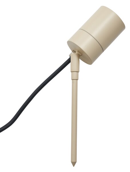 Faretto a picchetto beige GU10 50mm regolabile IP44 con cavo e spina - Solo
