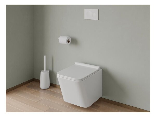 Pacchetto WC sospeso Bianco con Telaio e Piastra di attivazione Bianca tonda - CLEMONA