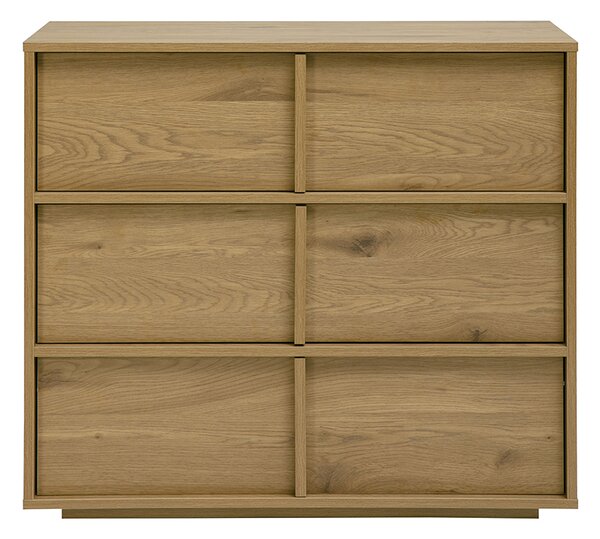 Cassettiera finitura legno chiaro quercia 3 cassetti L90 cm LOTHAIRE