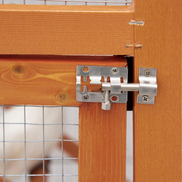 AllMyPets Gabbia per Uccelli Alta 165cm in Legno da Esterno con 2 Porte e Vassoio Estraibile Arancione - 004V00OG-D10