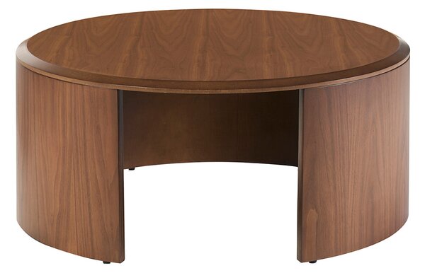 Tavolino da caffè di design rotondo in legno scuro noce D80 cm ZAHRA