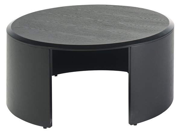 Tavolino design rotondo in legno nero D80 cm ZAHRA