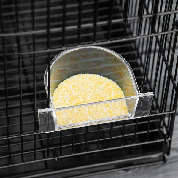 AllMyPets Gabbia per Uccelli con 2 Posatoi e 3 Ingressi in Filo Metallico e Plastica 60x41x41 cm colore Nero - R3825BK
