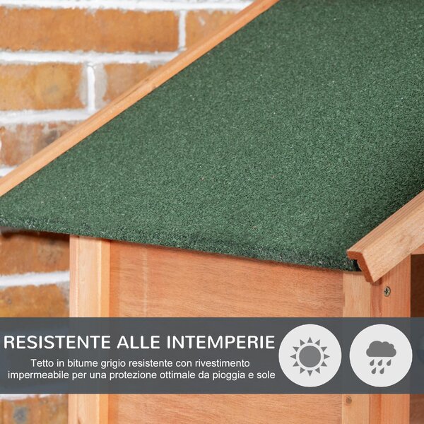 AllMyPets Gabbia per Uccelli in Legno e Metallo a 3 Aperture con 4 Posatoi e Vassoio Rimovibile 80.5x57x153 cm colore Arancione - U5121YL