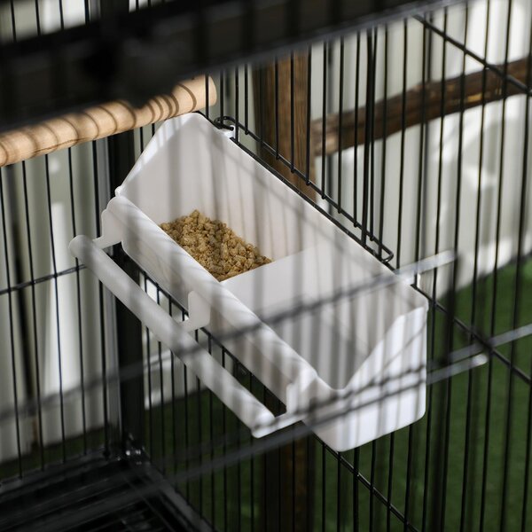 AllMyPets Gabbia Voliera per Uccelli per Interni con Ruote e Vassoi Estraibili 51.5x50x140 cm colore Nero - K641BK