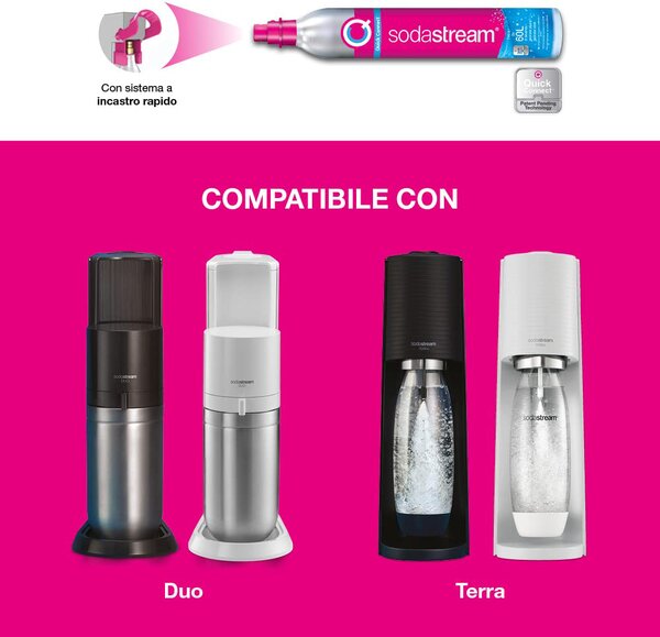 SODASTREAM Gasatore acqua Capacit 1 Litro + Bottiglia colore Bianco TERRAWHPAK