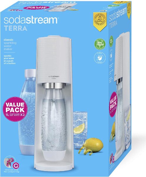 SODASTREAM Gasatore acqua Capacit 1 Litro + Bottiglia colore Bianco TERRAWHPAK
