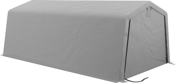 VivaGarden Gazebo Auto Tenda Garage Moto Bici 6x3 mt in Acciaio/Tessuto Protezione raggi UV Chiuso con Porta Avvolgibile colore Grigio Chiaro
