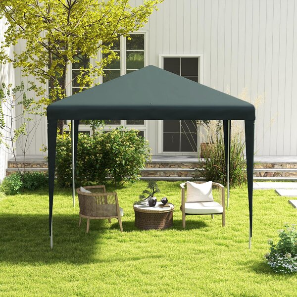 VivaGarden Gazebo da Giardino 2.7x2.7 m in Acciaio/PE colore Verde Scuro