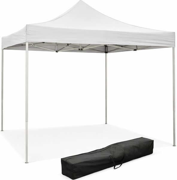 Divina Garden Gazebo da Giardino 2x2 mt Pieghevole in Acciaio/Tessuto con Protezione raggi UV colore Bianco