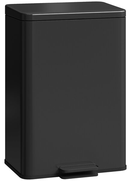 HOMCOM Pattumiera 20 L a pedale con coperchio soft-close e secchio rimovibile, Nero opaco | Aosom Italy