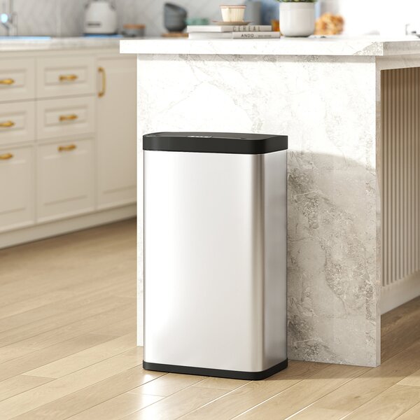 HOMCOM Pattumiera con sensore di movimento 45 L e coperchio soft-close, Argento | Aosom Italy