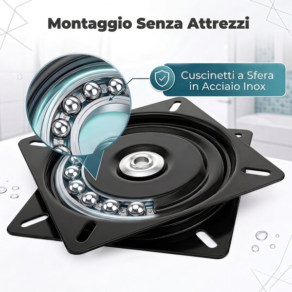 HOMCOM Sedia da doccia girevole regolabile in altezza con schienale, 150 kg, Celeste | Aosom Italy