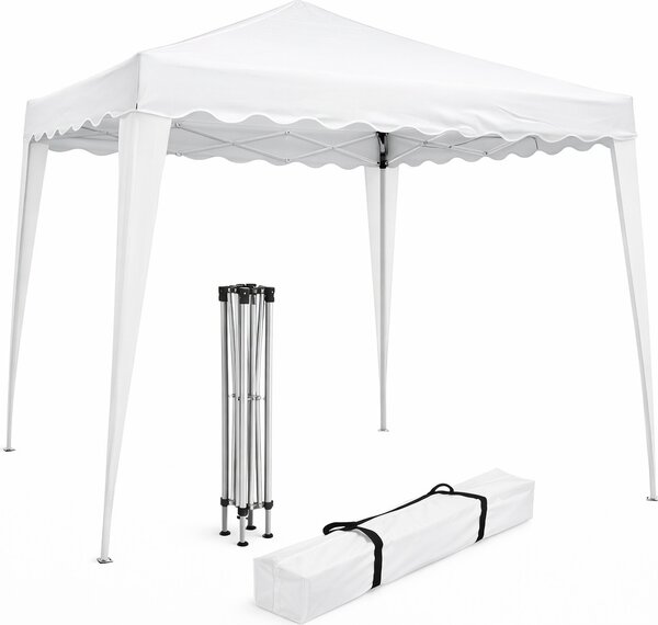 VivaGarden Gazebo da Giardino 3x2 mt Pieghevole in Acciaio/Tessuto colore Bianco