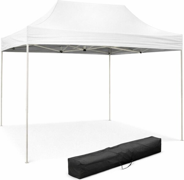 Divina Garden Gazebo da Giardino 3x2 mt Pieghevole in Acciaio/Tessuto con Protezione raggi UV colore Bianco
