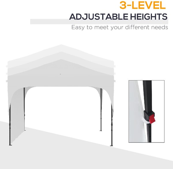 VivaGarden Gazebo da Giardino 3x3 mt in Acciaio/Tessuto con Protezione raggi UV colore Bianco
